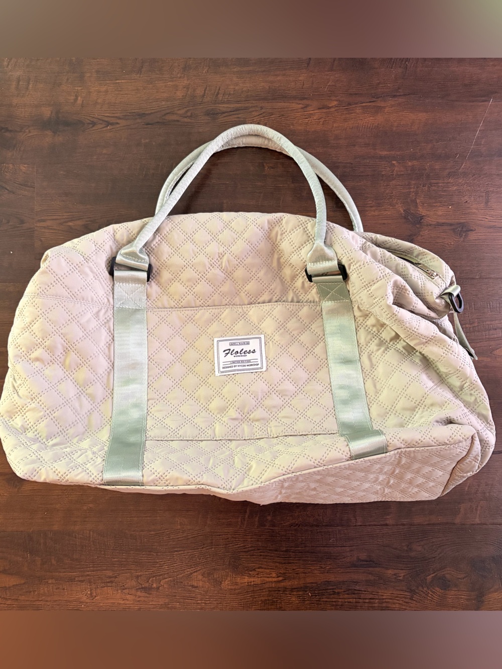 Quilted Travel Tote in Blush Pink